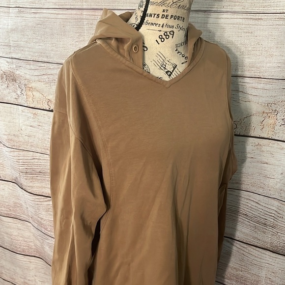 Athleta Sundown Hoodie Sweatshirt Size Small Big Sur Brown Organic Cotton - Picture 6 of 14